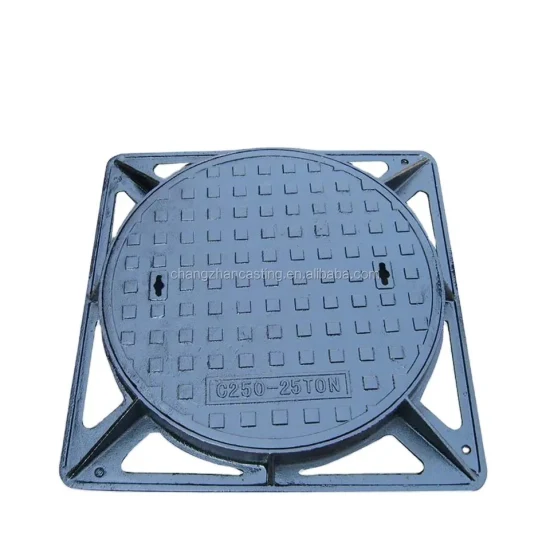 OEM En124 A15 B125 C250 Class D400 E600 F900 Round/Square Epoxy Coating Ductile Cast Iron Manhole Cover with Frame